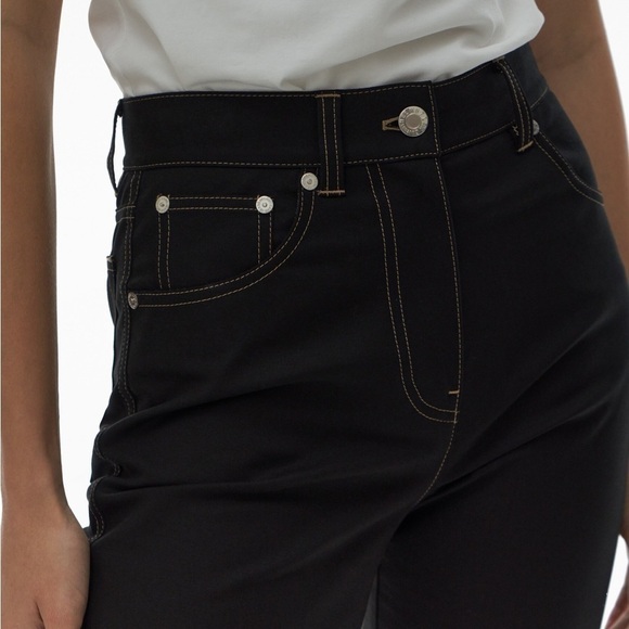 Helmut Lang Bootcut High Rise Cotton Black Pant - Picture 2 of 13